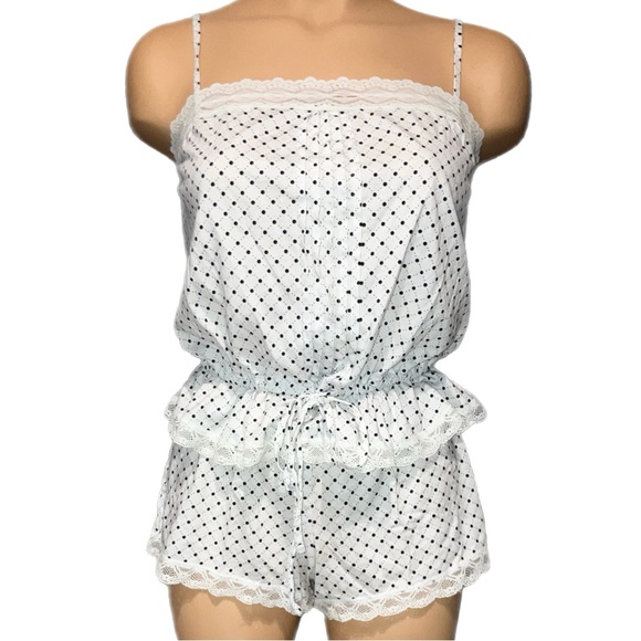 Victoria's Secret Other - Victorias Secret 100% Cotton Black White Polka Dot 2 Pc Camisole Set XS NWT PJs